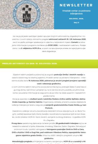 NEWSLETTER KOLOVOZ, Broj: 22